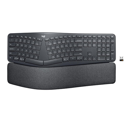 Logitech ERGO K860 for Business – Ergonomic Split Wireless Keyboard with Pillowed Wrist Rest