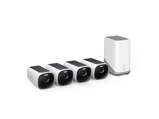 EufyCam S330 (EufyCam 3) 4K Solar-Powered Wireless Security Camera Kit with HomeBase 3