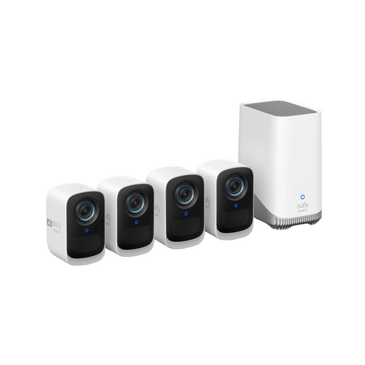 EufyCam E330 (Professional) 4-Camera 4K Outdoor Security System with HomeBase 3
